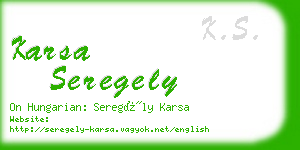 karsa seregely business card